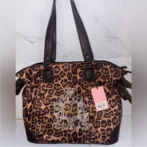 Juicy Couture Animal Print Tote - Brown and Black